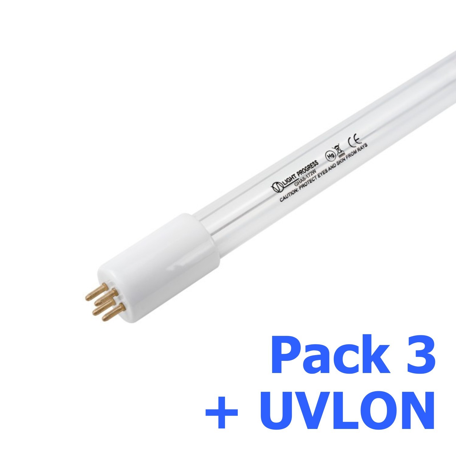 Multi-pack (3 + 3 units) GHA8-172W - Germicidal Lamps AMALGAMA 172W-  4pin (T6 x 840 mm) - AMALGAMA-LP + UVLON