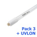 Multi-pack (3 + 3 units) GHA8-172W - Germicidal Lamps AMALGAMA 172W-  4pin (T6 x 840 mm) - AMALGAMA-LP + UVLON