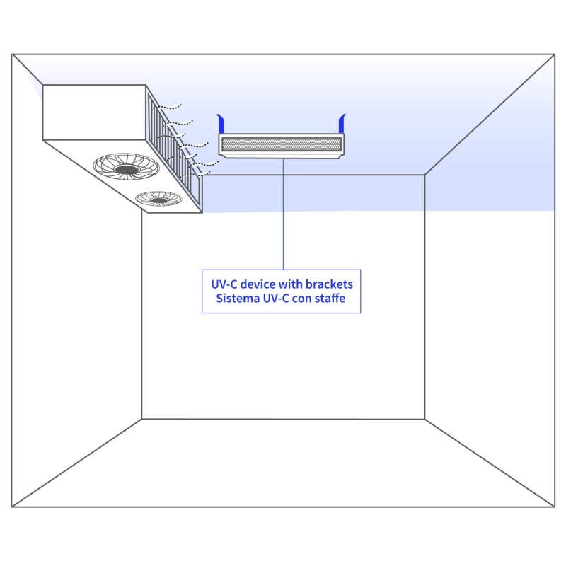 Ceiling suspension brackets (set of 2 pieces), stainless steel, 20 cm, for UV-REFLEX-SC/B-NX models