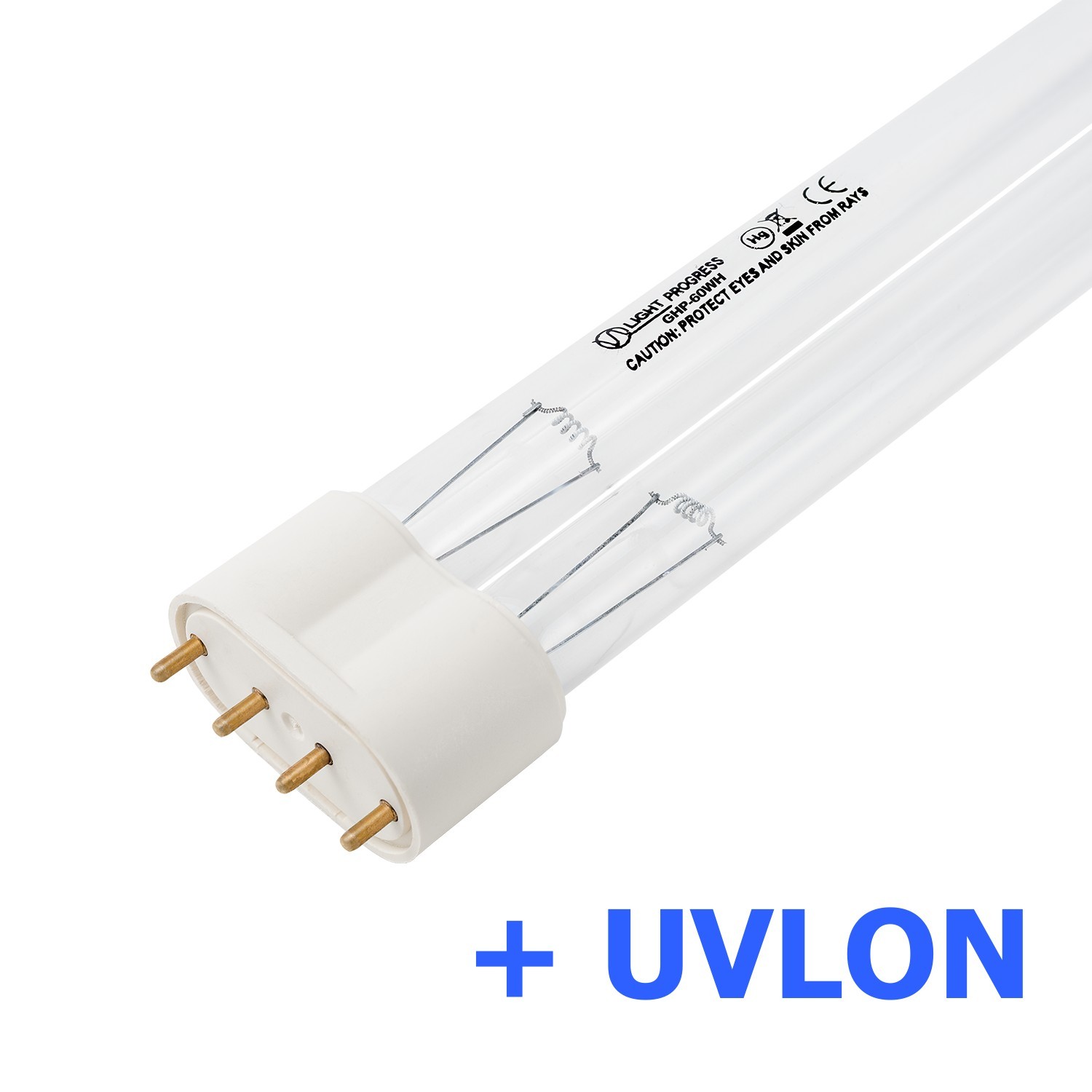 Multi-pack (1+1 units) GHP-60WH  - Lampada germicida 60W- 2G11 -(415 mm)-LP + P-UVLON