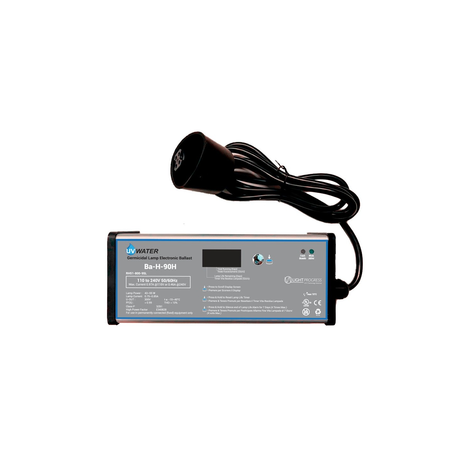 Ba-H-90H - Supply Box with Hour Counter & Alarm for UV-WATER