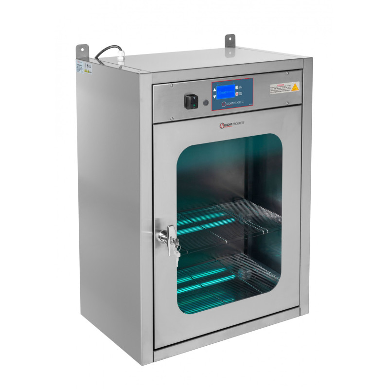 Tabletop or Wall Cabinet for UV-C Disinfection of Objects and Instruments