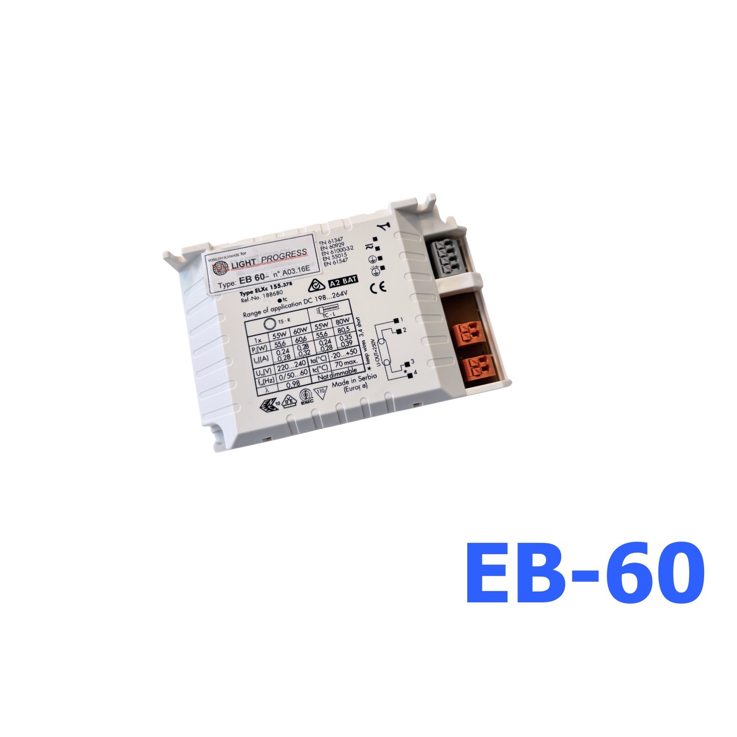 EB 60 - Alimentatore elettronico 1x60W(HO)